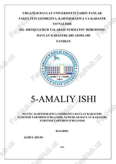 kartografiya-geodeziya davlat kadastri — DOCX