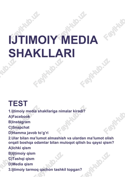 ijtimoiy media shakllari — DOCX