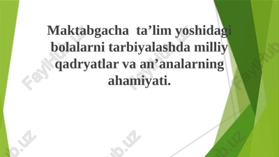 milliy qadriyatlar va an'analarning ahamiyati — PPTX