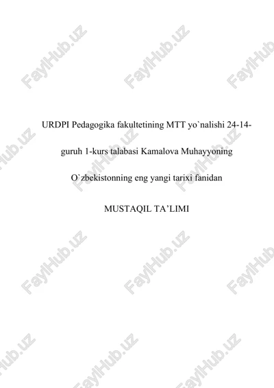 qayta qurish davri o'zbekistonda — DOCX