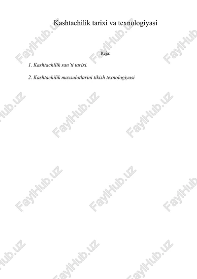 kashtachilik tarixi va texnologiyasi — DOC