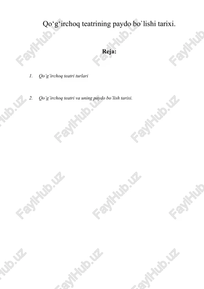 qo'g'irchoq teatri turlari — DOCX