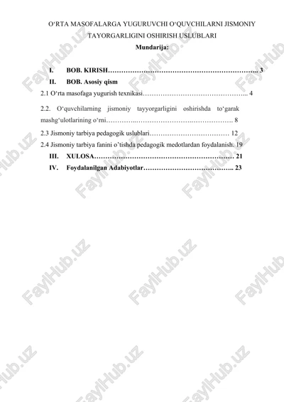 jismoniy tayyorlar — DOC