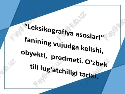 leksikologiya — PPT