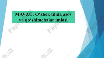 o‘zbek tilida asos va qo‘shimchalarimlosi — PPTX