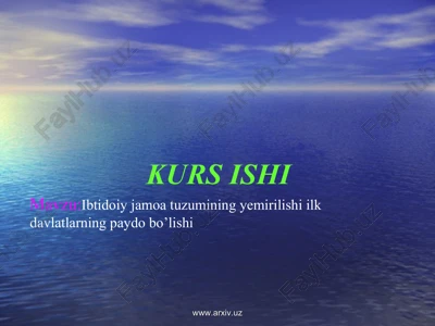 ibtidoiy jamoa tuzumining yemirilishi ilk davlatlarning paydo bo’lishi — PPT