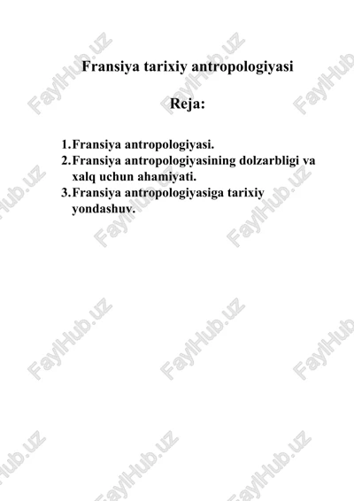 fransiya tarixiy antropologiyasi — DOC