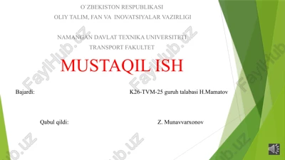 divigatelning asosiy qisimlari va ularning ishlash mehanizimi — PPTX