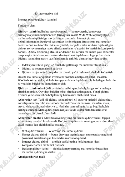 internet axborot qidiruv tizimlari — DOCX