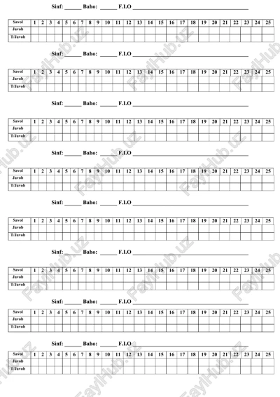 test uchun kalit elektron — DOCX