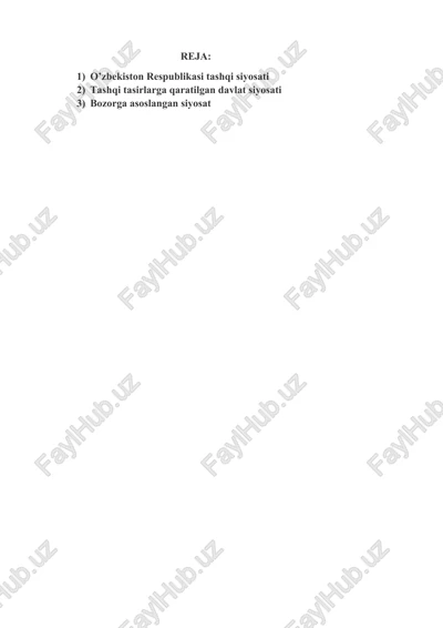 o’zbekiston respublikasi tashqi siyosati — DOCX