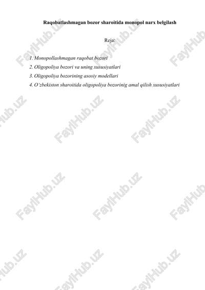 monopollashmagan raqobat bozori — DOCX