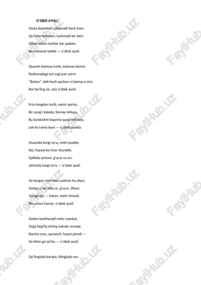 o‘zbek ayoli — DOCX