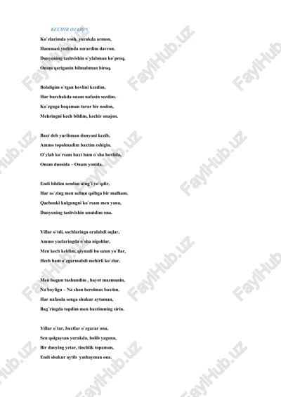 kechir ojajon — DOCX