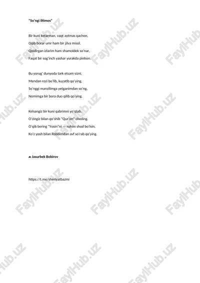 soʻngi iltimos — DOCX