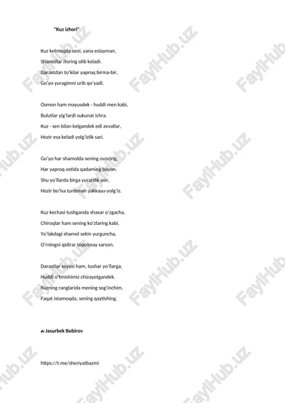 ''kuz izhori'' ✍️ jasurbek bobirov — DOCX