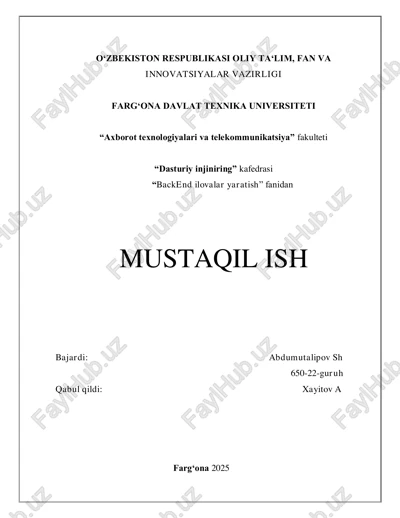 oracle ma’lumotlar bazasi tizimining arxitekturasi — PDF