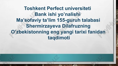 mustaqil o‘zbekiston respublikasining tashkil topishi va uning tarixiy ahamiyati — PPTX
