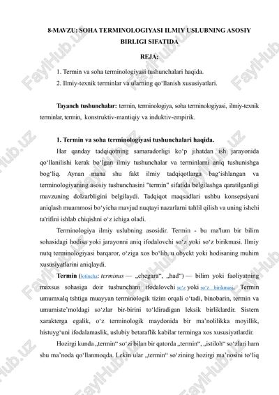 soha terminologiyasi — DOCX