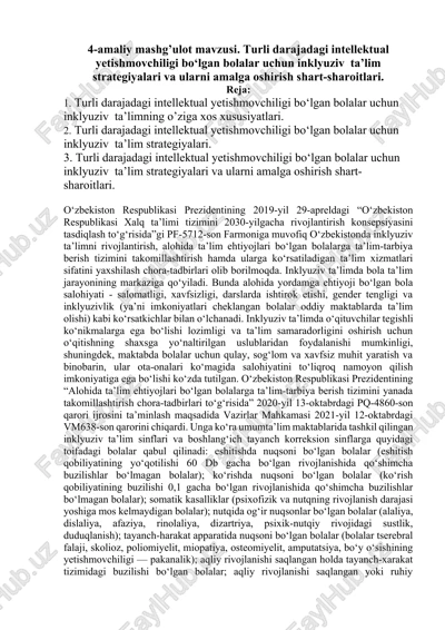 inklyuziv ta’lim strategiyalari va ularni amalga oshirish shart-sharoitlari — DOCX