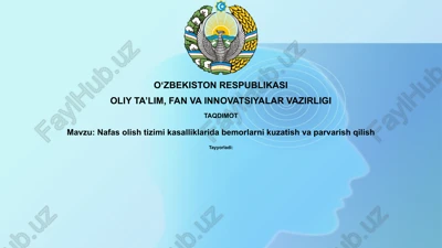nafas olish kasalliklari dabemorlarni kuzatish va parvarish qilish — PPTX