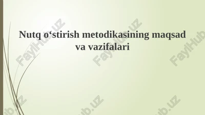 nutqoʻstirish metodikasi — PPTX