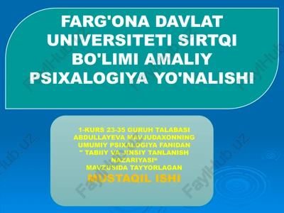 "tabiiy va jinsiy tanlanish nazariyasi" — PPTX