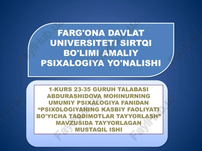psixologiya bo'yicha taqdimotlar — PPTX