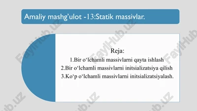 massiv elementlari — PPTX