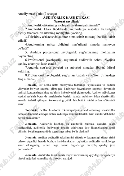 auditorlik kasb etikasi — DOCX