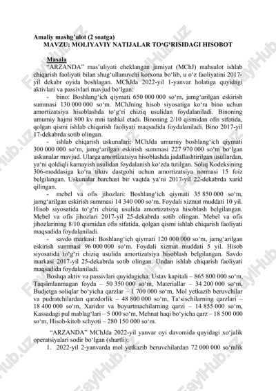 moliyaviy natijalar to‘g‘risidagi hisobot — DOCX