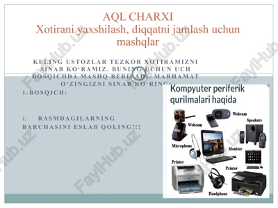 kompyuter periferik qurilmalari haqida — PPTX