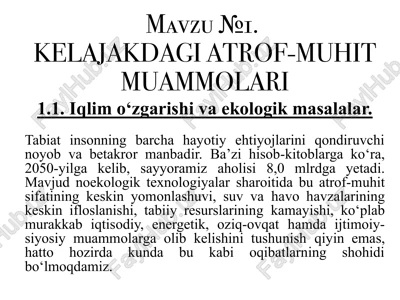 kelajakdagi atrof-muhitmuammolari — PPTX