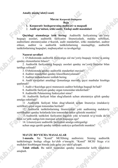 korporativ boshqaruv — DOCX