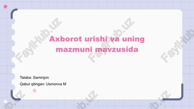 axborot beatiga kirish — PPTX