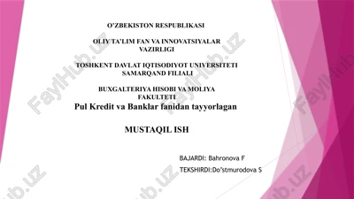buxgalteriya hisobi va moliya — PPTX