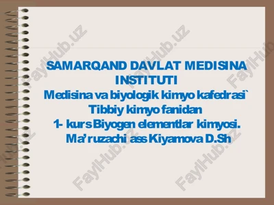 biyogen elementlar kimyosi — PPT