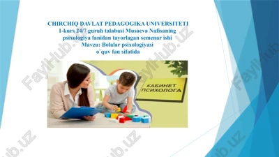 bolalar psixologiyasi — PPTX