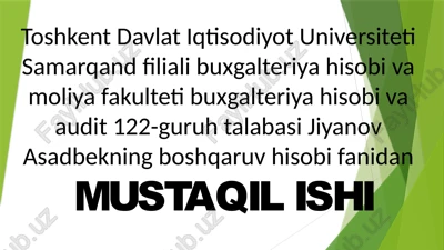 boshqaruv hisobi-xo‘jalik — PPTX