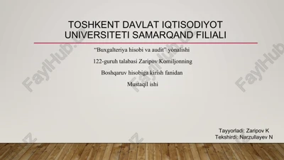xo'jalik yurituvchi sub'ekti — PPTX