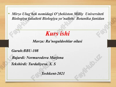 ra’noguldoshlar oilasi — PPTX