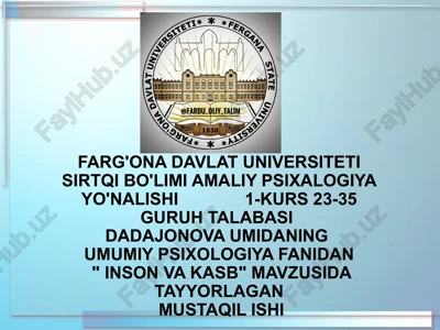 "inson va kasb" — PPTX
