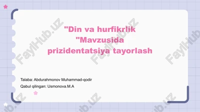 din va xurofotning mafkuriy tahlili — PPTX