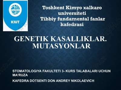 genetik kasalliklar — PPTX