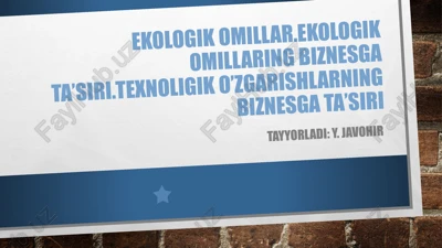 ekologik omil — PPTX