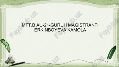 jamiyat taraqqiyotida rahbar ma'naviyatining o'rni — PPTX