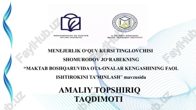 menejerlik o‘quv kursi tinglovchisi — PPTX
