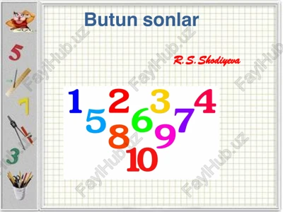 boshlang`ichsinfo`quvchilaridaarifmetikamallarnio`rganish — PPTX