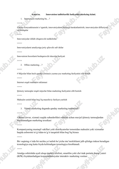 tarmoq marketingi — DOCX