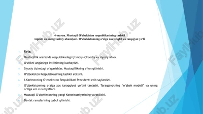 o‘zbekiston respublikasining tashkiltopishi va tarixiy ahamiyati — PPT